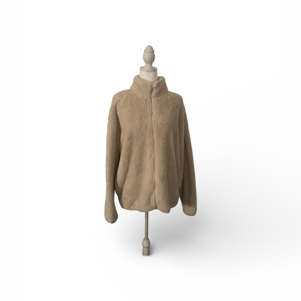 PINK Victoria’s Secret Cream Sherpa Full Zip Fleece Jacket Cozy